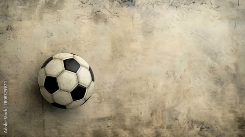 Old Fashioned And Heavy Soccer Ball  Copy Space
