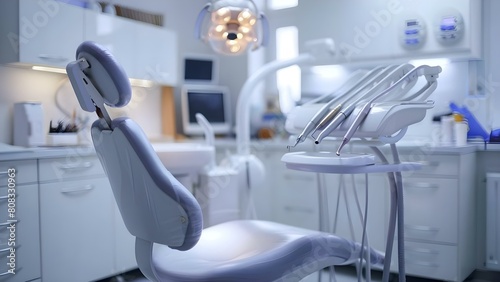 Clinical dentist office with white decor and medical tools. Concept Clinical Dentist Office  White Decor  Medical Tools  Dental Equipment  Tooth Care