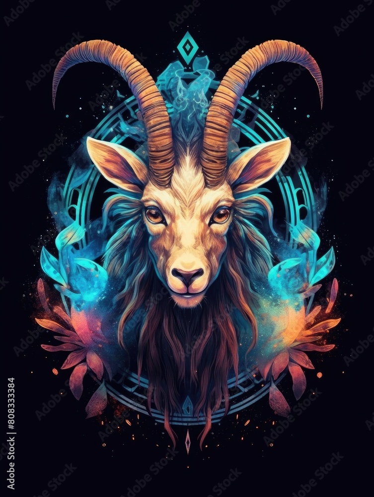 Astrology calendar Capricorn magical zodiac sign astrology Esoteric horoscope and fortune telling concept Capricorn zodiac in universe Zodiac sign of capricorn head with light in background Astrology calendar Capricorn magical zodiac sign astrology Esoteric horoscope and fortune telling concept Capricorn zodiac in universe Zodiac sign of capricorn head with light in background