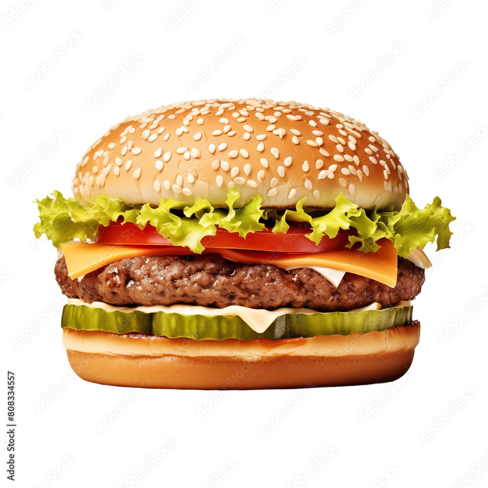 Hamburger isolated on transparent or white background, png Hamburger isolated on transparent or white background, png