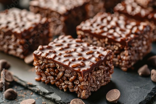 Delicious Homemade Chocolate Rice Crisp: Crunchy Cereal Treats with Rich Cocoa and Brown Chocolate