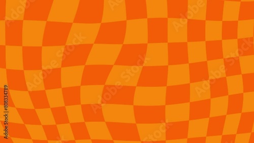 orange checkered distorted background