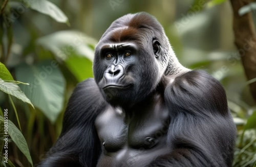 Mountain gorilla in natural habitat close-up © Alsu