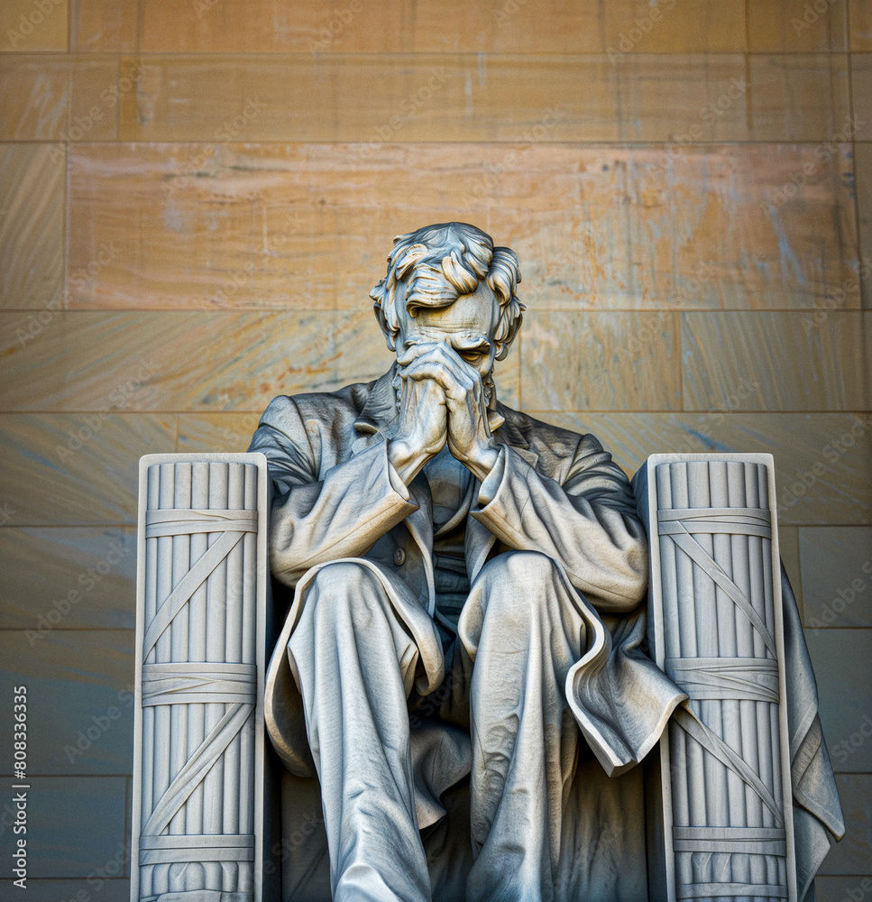 Fototapeta premium Disappointed Abraham Lincoln Monument