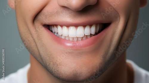 Happy man showing white teeth, close up © Gomez