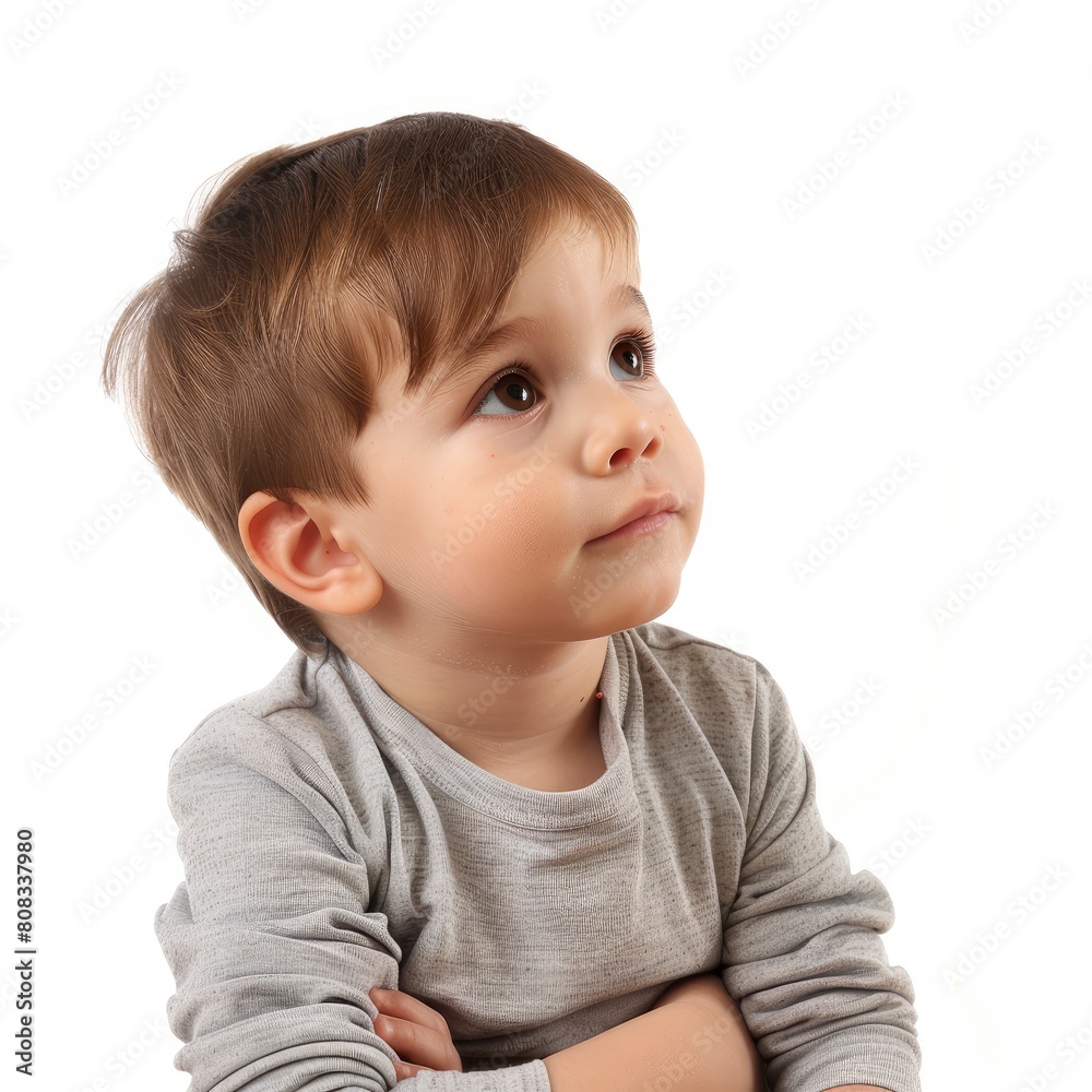 A Pensive Little Boy Gazes Askance, Illustrations Images A Pensive Little Boy Gazes Askance, Illustrations Images