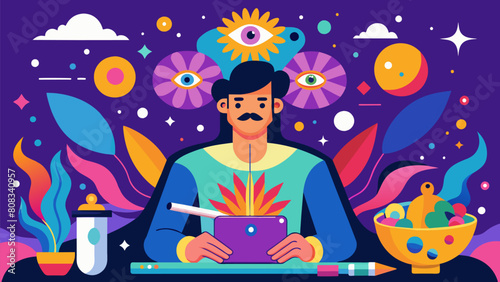 A graphic designer creates psychedelic and visually striking designs after tapping into their subconscious through ketamine therapy..