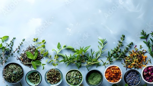 Herbal Medicine Practices: A Compilation of Spiritual Healing Herbs. Concept Herbal remedies, Holistic health, Plant-based healing, Natural medicine, Traditional healing practices