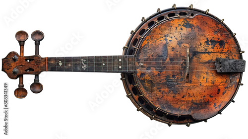 rusty banjo on a transparent background