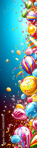 free space on the upper corner for title banner with a colorful balloons © Tatiana
