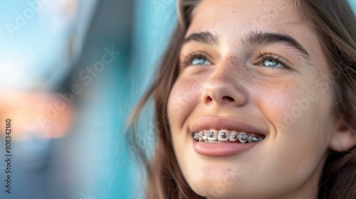 Close-up Of Young Woman Wearing Clear Invisible Orthodontics