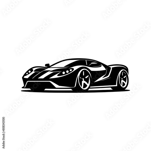 Car illustration, supercar, car silhouette, fast car, sports car, car side illustration