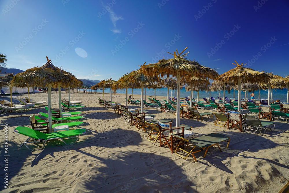 Alykes beach and sun beds Alykes beach and sun beds