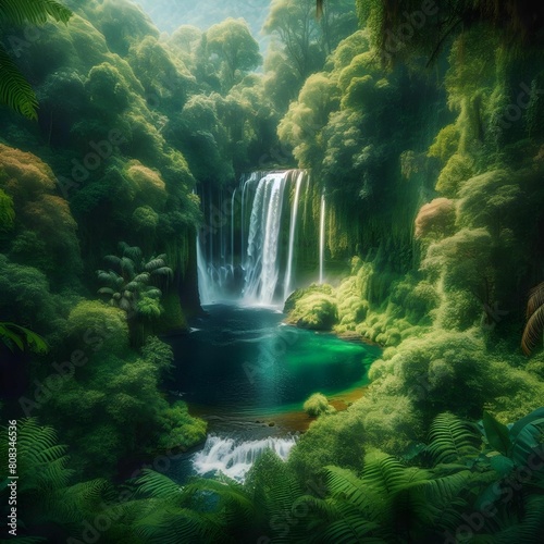 waterfall in green nature