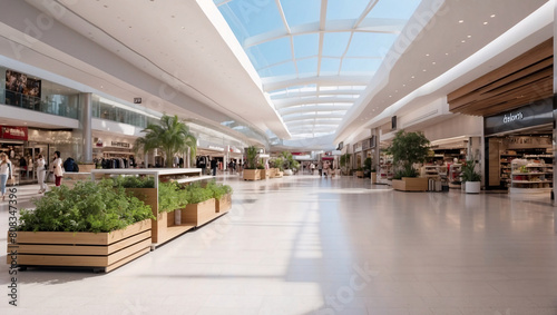 The shopping complex boasts a harmonious blend of functionality and aesthetics. Its interior, marked by modern design elements, features an abstract ceiling that engages visitors' imaginations. Mall