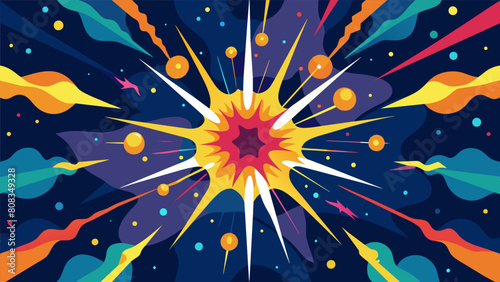 A chaotic explosion of bright lights and bold colors representing the hypersensitivity and overactivity in neurological pathways that ketamine can.