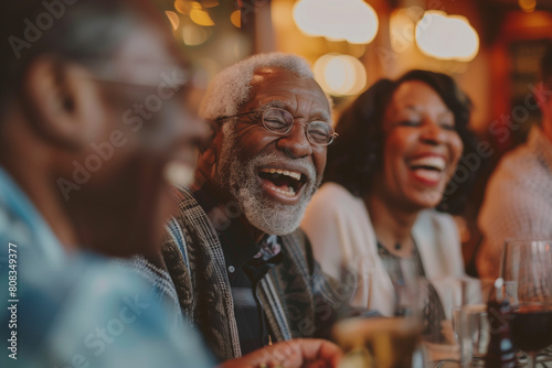 Senior couple laughing joyfully together