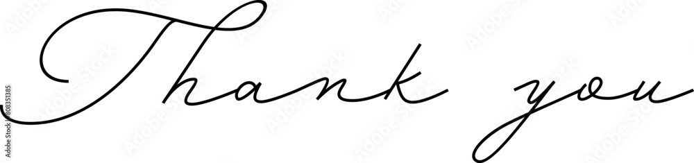 Thank you black calligraphy. Thank you black sign. Thank you handwritten text. 