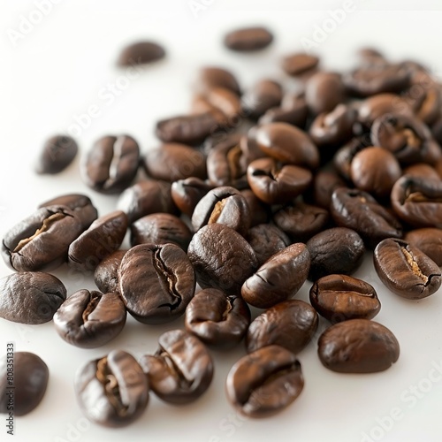 Coffee Beans Rest Enticingly Against A Pristine Backdrop  Illustrations Images