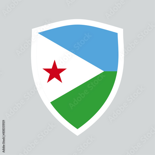 Djibouti Flag in Shield Shape Frame Free Download Djibouti Flag in Shield Shape Frame - GFXLoad