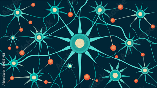 A delicate web of neurons each one pulsating with energy and connected to the others in a perfect balance reflecting the harmonious state of the brain.