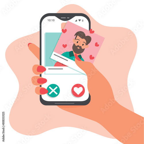 Dating app swipe concept