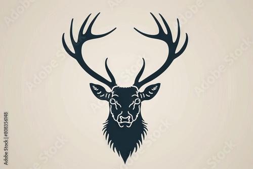 deer head silhouette a stylized vector illustration of a majestic deers head minimalist design