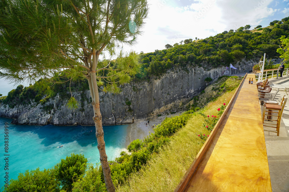 Fototapeta premium Xigia sulfur beach panorama in Zakynthos