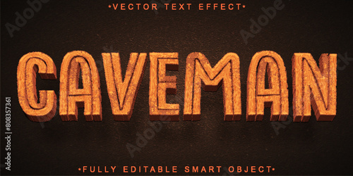 Brown Caveman Vector Fully Editable Smart Object Text Effect