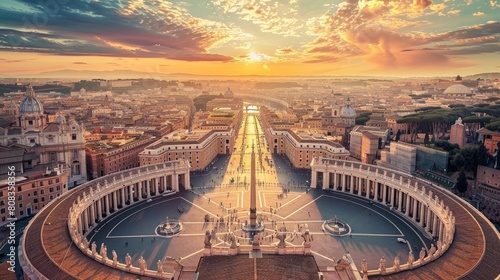 View Of Saint Peters Square In Rome From Above, Rome, Italy.

 photo