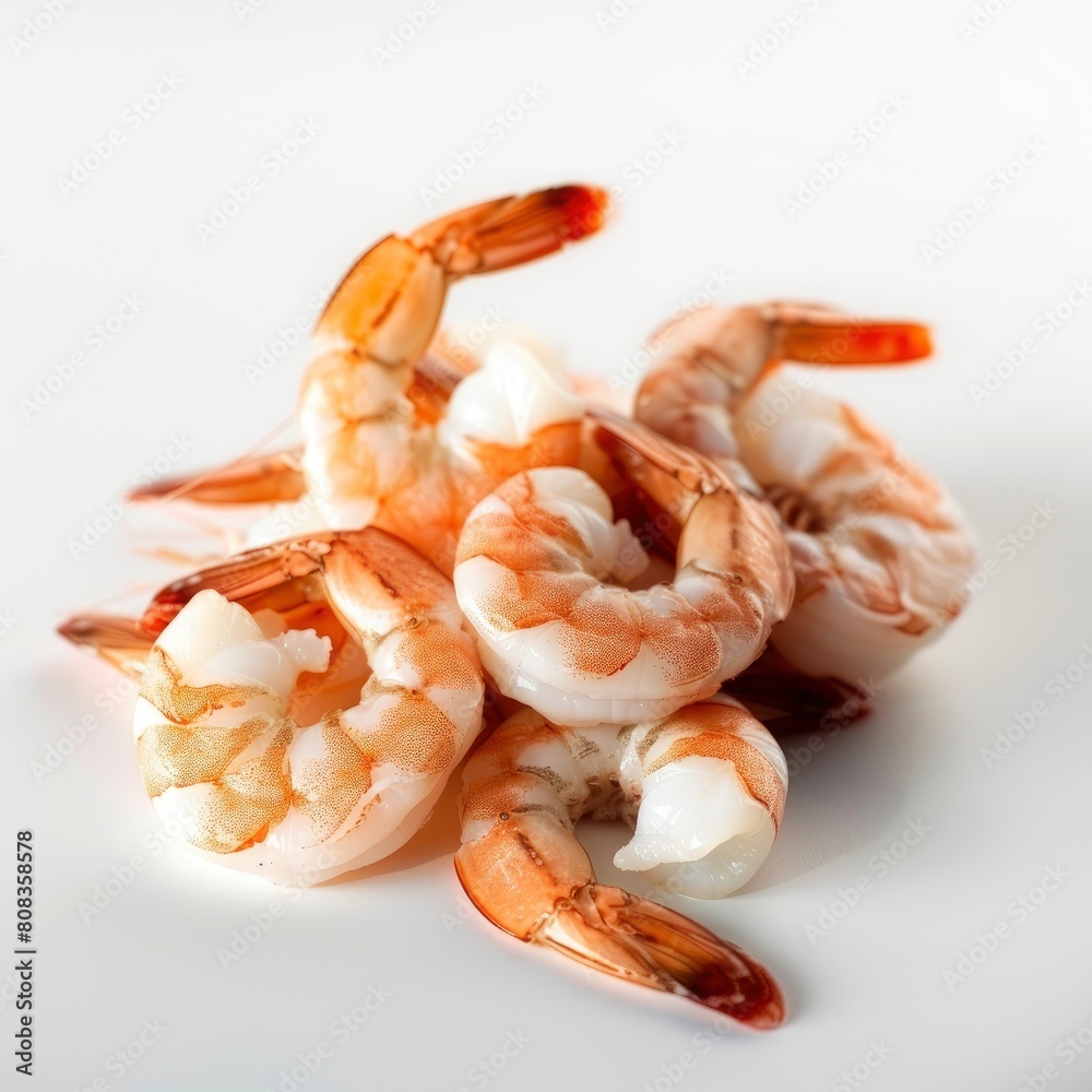 Shrimps Are Isolated Against A Clean White Background, Offering A Delectable Seafood Option, Illustrations Images Shrimps Are Isolated Against A Clean White Background, Offering A Delectable Seafood Option, Illustrations Images