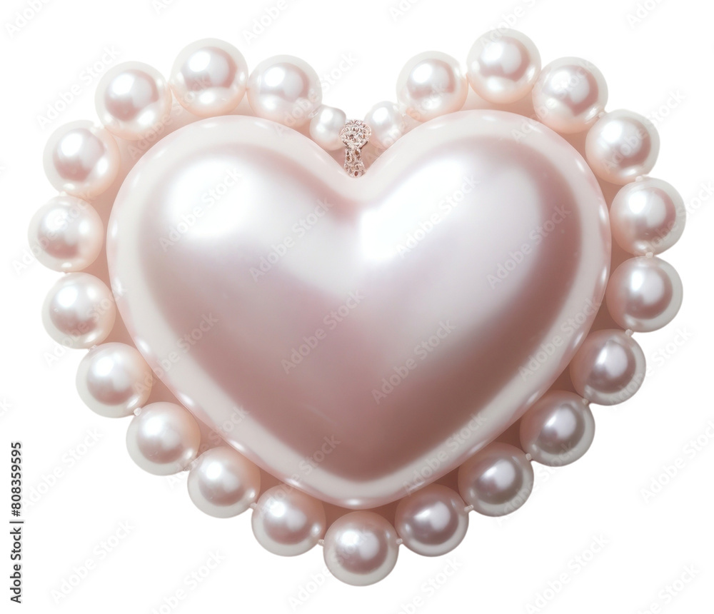 Obraz premium PNG Jewelry shape heart pearl.
