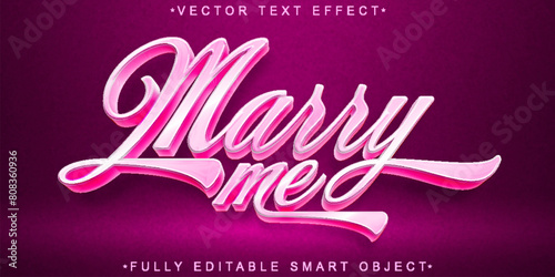Pink Marry Me Vector Fully Editable Smart Object Text Effect