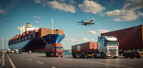 Conceptual presentation of different types of global goods traffic, types of global transportation