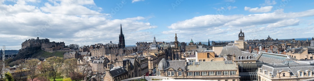 Old town of Edinburgh, panoramic view