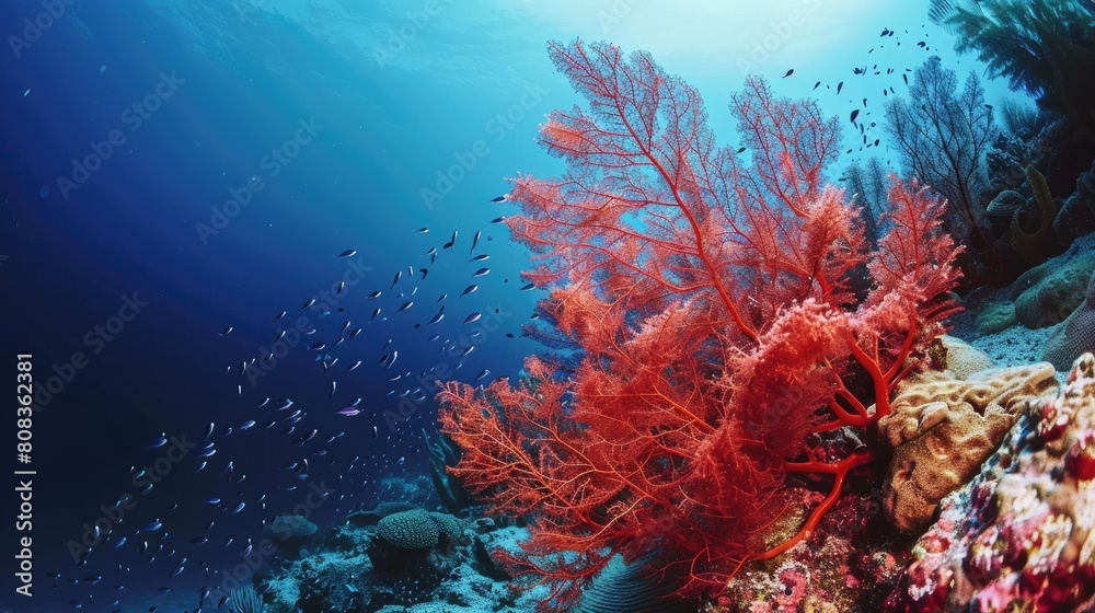 Gorgonian and Alcyonaire, Elphinstone reef, red sea.

