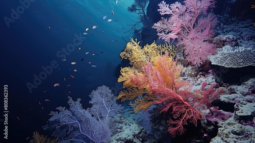 Gorgonian and Alcyonaire, Elphinstone reef, red sea.

 photo