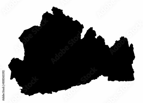 Surrey county silhouette map