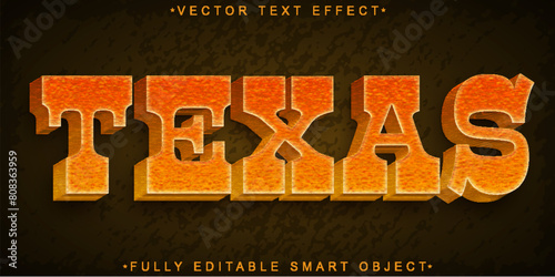 Brown Texas Vector Fully Editable Smart Object Text Effect