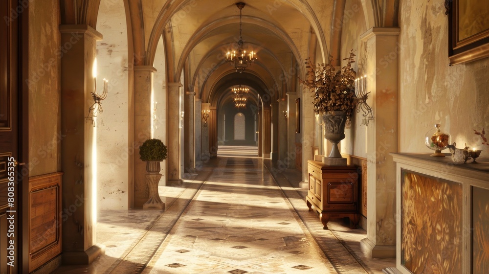 Elegant Tuscan Villa Entrance Hallway
