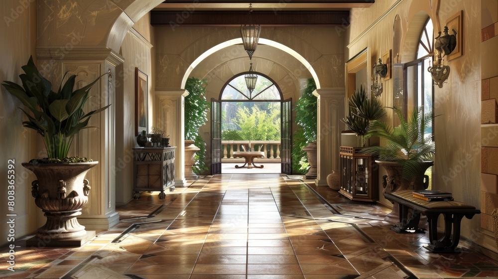 Fototapeta premium Elegant Tuscan Villa Entrance Hallway