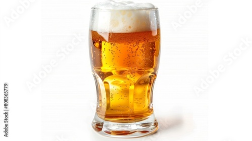 glass with beer on white background in high resolution and high quality