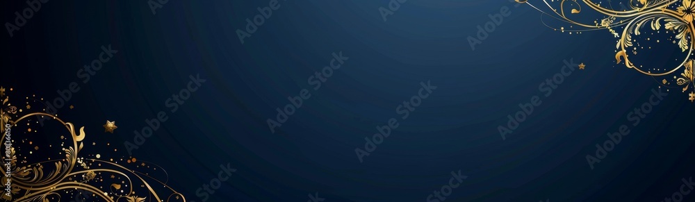 Φωτογραφία Blue background with golden decoration, elegant and formal style, minimalist des