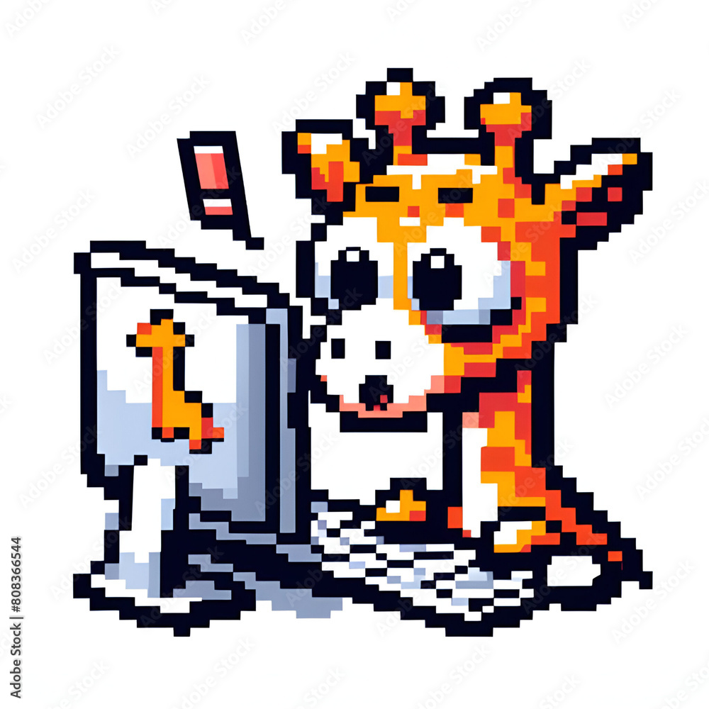 Obraz premium pixel illustration of a giraffe 