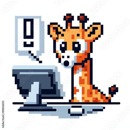 pixel illustration of a giraffe   photo