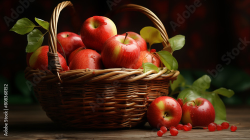 Apple Abundance  A Basket Overflowing with Crisp Apples