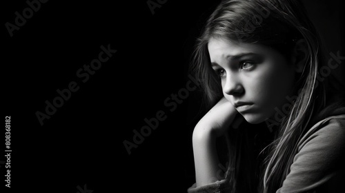 Portrait of a Young Teenager Showing Signs of Mental Stress and Sadness