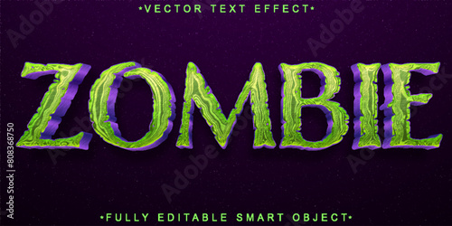 Horror Green Zombie Vector Fully Editable Smart Object Text Effect