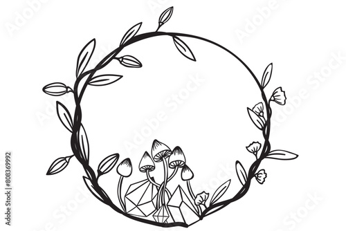 Floral Frame Decorative Frame SVG, Snake Frame, Wreath Svg, floral wreath Svg, laurel leaf wreath Svg, laurel wreath Svg, wedding wreath Svg, wreath monogram