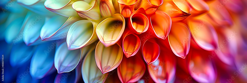 Dahlia Delight: Close-Up of Vibrant Floral Patterns, a Symphony of Summer Colors